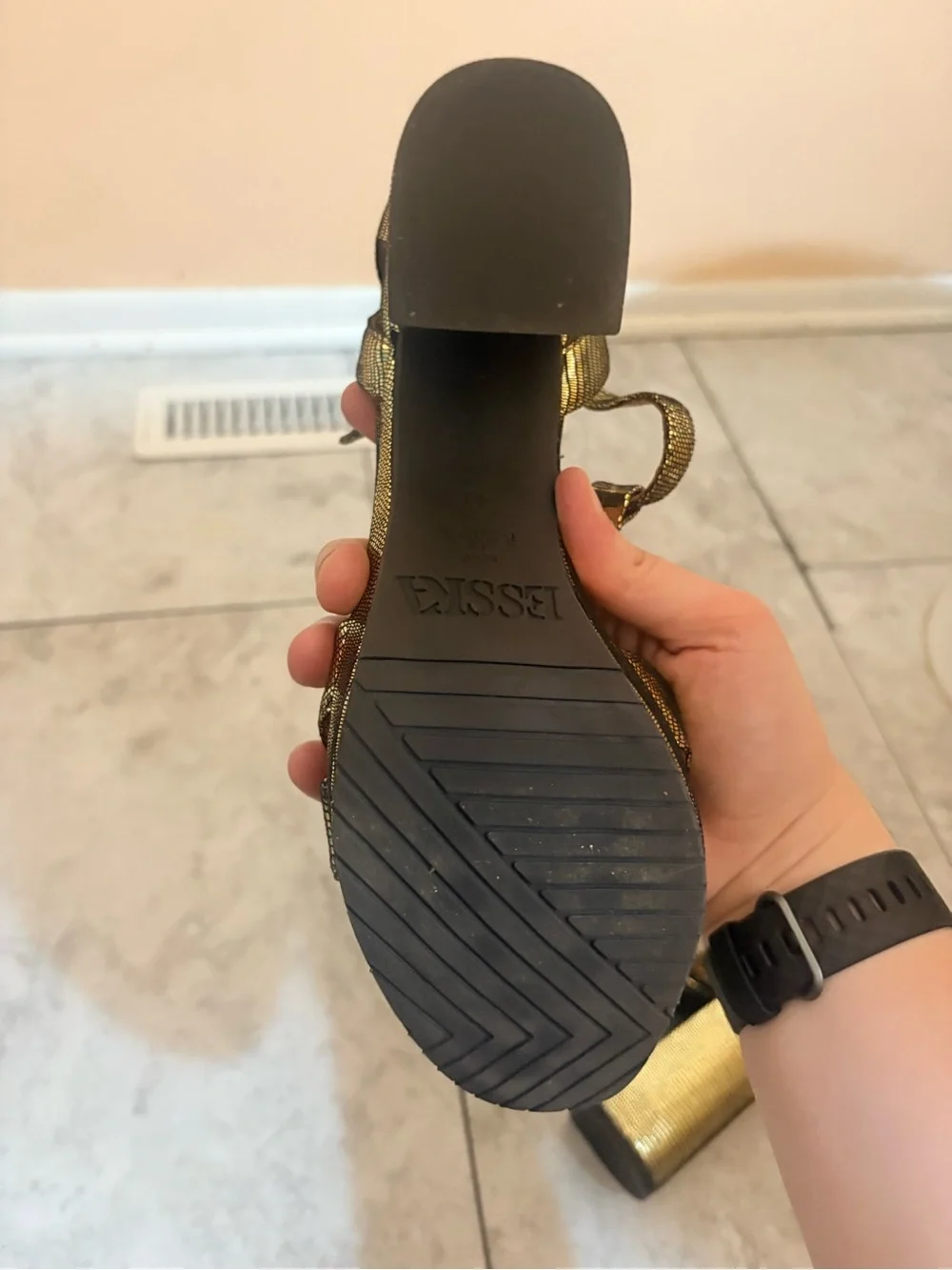 Esska Gold & Black Platform Heels